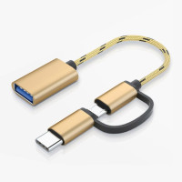 2 в 1 USB 3.0 адаптер типа OTG C Micro USB к USB 3,0 адаптер кабель OTG конвертер для геймпада флэш-накопителя Type-C OTG USB кабель