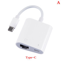 Адаптер Lightning/RJ45 2 в 1 сетевой адаптер Ethernet LAN с портом зарядки, совместимый с iPhone/iPad/iPod Plug and Play