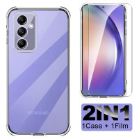 3To1 закаленное стекло для Samsung Galaxy A54 A34 5G A24 A14 4G, прозрачный силиконовый чехол для SamsungA54 A 54, защита экрана камеры