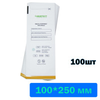 Крафт пакет для стерилизации и хранения инструментов / 100*250 мм / бумажный самоклеящийся, 100 шт
