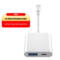 Адаптер Lightning/USB OTG для iPhone, конвертер USB 3,0 для мыши, клавиатуры, U-диска, камеры, кардридер, конвертер данных для iPhone OTG