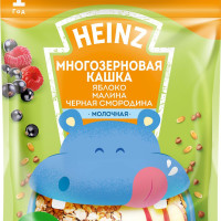 Каша мультизлаковая детская Heinz Любопышки с 1 года, яблоко, малина, черная смородина, молочная, сухая, 200 г