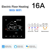 Умный термостат Tuya с сенсорным экраном и поддержкой Wi-Fi, 16 А