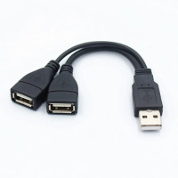 Кабель для передачи данных USB 2,0, 1 штекер на 2 гнезда USB 2,0