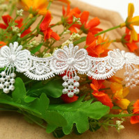 1 ярд, новая Водорастворимая полиэфирная вышивальная ткань, белая стая ошейник 4,5 см, лента, отделка для швейных принадлежностей LQ53