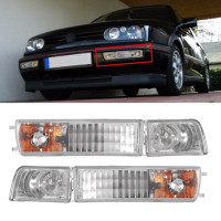 Указатели поворота и противотуманные светодиодные фасветильник, 2 шт., комплект для Volkswagen Golf, Jetta MK3 1993-1998 DRL, дневные ходовые огни, 12 В, 21 Вт