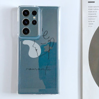 Чехол для телефона Samsung Galaxy S23 S23Ultra S22 S21 Ultra S20 Ultra S20FE Plus, Мультяшные чехлы с абстрактным лицом, прозрачный мягкий чехол