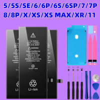 A +++ нулевой цикл Высококачественная батарея для iPhone 5 6 6S 5S SE 7 8 Plus X Xs Max 11 Pro мобильный телефон с бесплатными инструментами наклейка