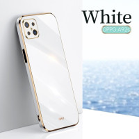 Чехол для Oppo Reno4 Z 5G A92s, однотонный, с прямыми краями, с гальваническим покрытием