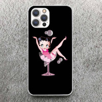 Розовый сексуальный мягкий чехол с принтом B-Betty Boop Girls для iPhone 11 13 14 Pro Max 12 Mini Phone Shell XS XR X SE 7 Plus 8 7 P 6 6S 5 5S Pa