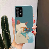 Милые Мультяшные счастливые кошки для Samsung Galaxy A52 A53 A12 A13 A22 A23 A32 A33 чехол для телефона A72 A73 A02S A03S A42 брикет A50S A70S A30S Co