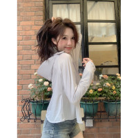 冰絲薄款防曬外套女夏季韓版2023新款連帽寬鬆短款設計感長袖上衣