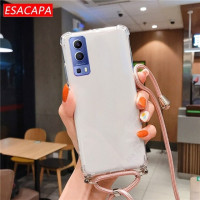 Противоударный мягкий чехол из ТПУ для Vivo Y72 чехол для телефона X60 Pro, ремешок на шею, шнур, веревка, прозрачный чехол для Vivo Y31 Y51A 2021 S7
