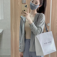 開衫防曬衣女款2023年新款夏季寬鬆休閒薄款冰絲透氣防曬服外套潮