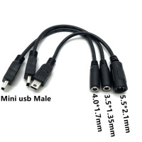 Мини USB 5pin штекер к DC 5,5*2,1 мм 4,0*1,7 мм 3,5*1,35 мм гнездовой преобразователь питания кабель 15 см 5 В