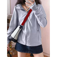 無帽簷工裝戶外冰袖防曬衣女薄款夏季2023新款小個子冰絲速乾外套