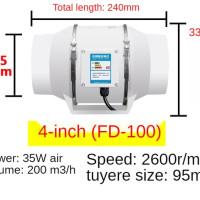 4-дюймовый вентилятор для кухни и ванной