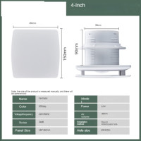 Вытяжной вентилятор 4 дюйма, бесшумная настенная труба для дома, ванной, кухни, спальни, туалета, отеля
