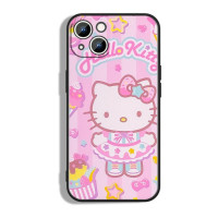 Милый чехол для телефона HelloKitty с аниме для Apple iPhone 14 13 12 11 mini XS XR X Pro Max 8 7 6S 6 5S 5 Plus черный мягкий чехол