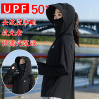 黑膠帽簷可拆卸防曬衣女冰絲透氣戶外騎車開車仿紫外線衣寬鬆出遊