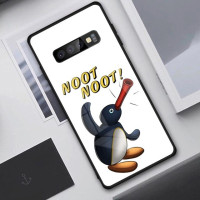 Мультяшный Пингвин для Samung S23 S22 S21 Pro Ultra A13 A33 A53 NOTE 20 PC стеклянный чехол для телефона Funda