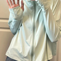 防曬衣女夏季薄款抗UV短款長袖連帽冰絲寬鬆型開衫防曬空調服