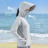 戶外大尺碼冰絲抗UV防曬服專業修身防曬衣女款2023新款女時尚夏