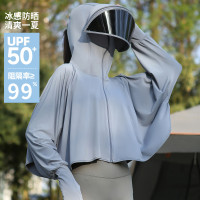 防曬衣女抗UV2023新款夏季冰絲面罩衫防曬服薄款透氣時尚外套