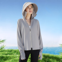 冰絲大帽簷夏季抗UV防曬衣女2023新款原紗薄款透氣涼感防曬服