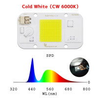 Безпаяльный светодиодный чип COB 220 В переменного тока, 50 Вт, 110 нм, в