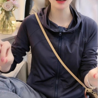 歐貨高彈速乾長袖防曬服時尚洋派減齡空調帽衫戶外運動上衣外套女
