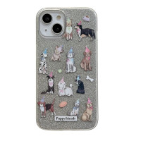 Блестящий чехол для телефона из ТПУ с животными и собаками для Iphone 14 13 12 11 Pro Max 14 13 12 11