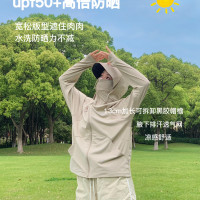 雲感原紗面料upf50+可拆卸黑膠帽簷涼感面料輕薄透氣遮陽防曬服夏