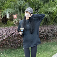 防曬衣女款夏季黑色薄款外套2023新款抗UV透氣冰絲連帽防曬衫