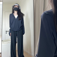 黑色防曬衣女款2023新款夏季休閒薄款外套抗UV冰絲透氣防曬衫