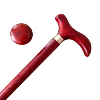 紫檀木手杖老年人柺杖防滑輕便徒步柺棍一體兩用原木質手工登山杖