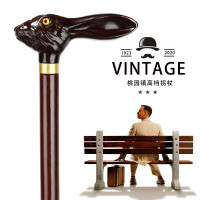 桃園鎮柺杖英倫風實木手杖老人柺杖紳士兔子柺棍老人防滑柺杖包郵