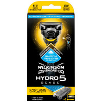 Wilkinson Sword Бритва Schick "Hydro5" Sense Energyze, 5-лезв., плавающая головка, увл.полоска, прорезиненная ручка (1 станок, 1 сменная кассета)