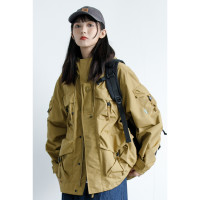 RCDB山系防水防風戶外衝鋒衣男女中性寬鬆多口袋工裝露營徒步外套