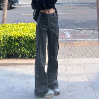 SUN11 STUDIO美式工裝褲女復古休閒褲高腰直筒褲子Female pilot