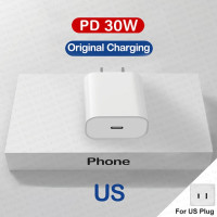 Оригинальное зарядное устройство Apple PD 30 Вт USB C для iPhone 14 13 12 11 Pro Max Mini X XS XR 8 Plus AirPods iPad Xiaomi Samsung, быстрая зарядка