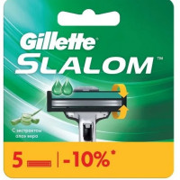 Сменные кассеты Gillette Slalom с экстрактом алоэ, 5 шт.