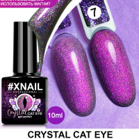 XNAIL PROFESSIONAL Гель лак с эффектом кошачьего глаза и радужной призмы Сrystal Cat Eye