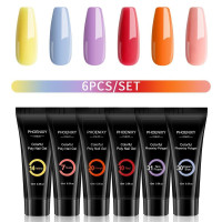 PHOENIXY/Набор для ногтей 6шт Поли Гель для ногтей Набор для расширения Полуперманентный кристалл Гель