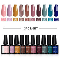 PHOENIXY/Набор гель-лаков для ногтей из 10 цветов гелевая краска и полупостоянный смешанный лак для базового и верхнего нейл-арта