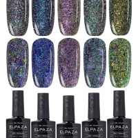 ELPAZA Светоотражающие гель-лаки с голографическим эффектом. Набор 5 в 1