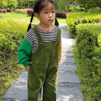Детский весенне-осенний винтажный вельветовый повседневный комбинезон из хлопка для мальчиков и девочек Комбинезон для малышей Большие Штаны для малышей Комбинезоны для детей
