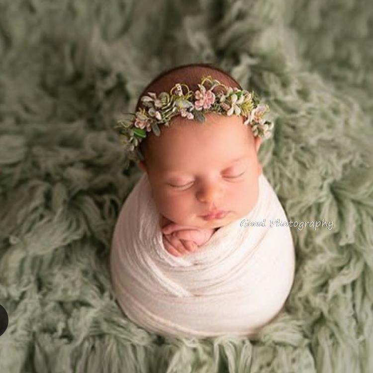 Baby Headband Flower Plastic Flower Garland Headband Full Moon Baby Photography Props Hundred-day Baby Photo Shooting