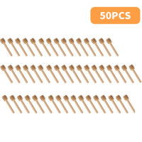 High Quality Honey Stir Bar Mixing Handle Jar Spoon Practical 100Pc Wood Dipper Honey Long Stick Supplies Honey Kitchen Tools