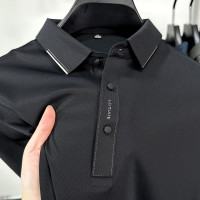 高端男裝冰絲polo衫夏季新款透氣男士短袖T恤高級感休閒父親上衣